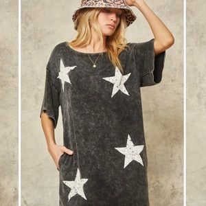 Charcoal star t-shirt dress